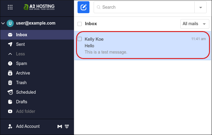 Webmail - Message list