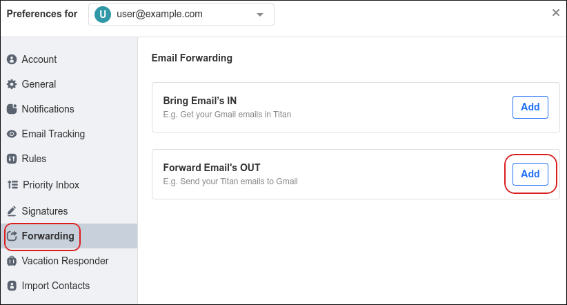 Webmail - Forwarding