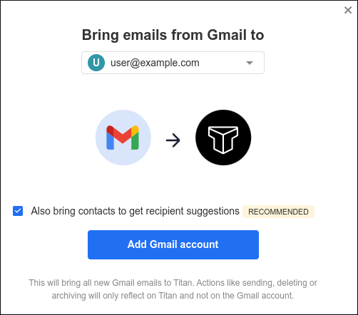 Webmail - Importing - Gmail